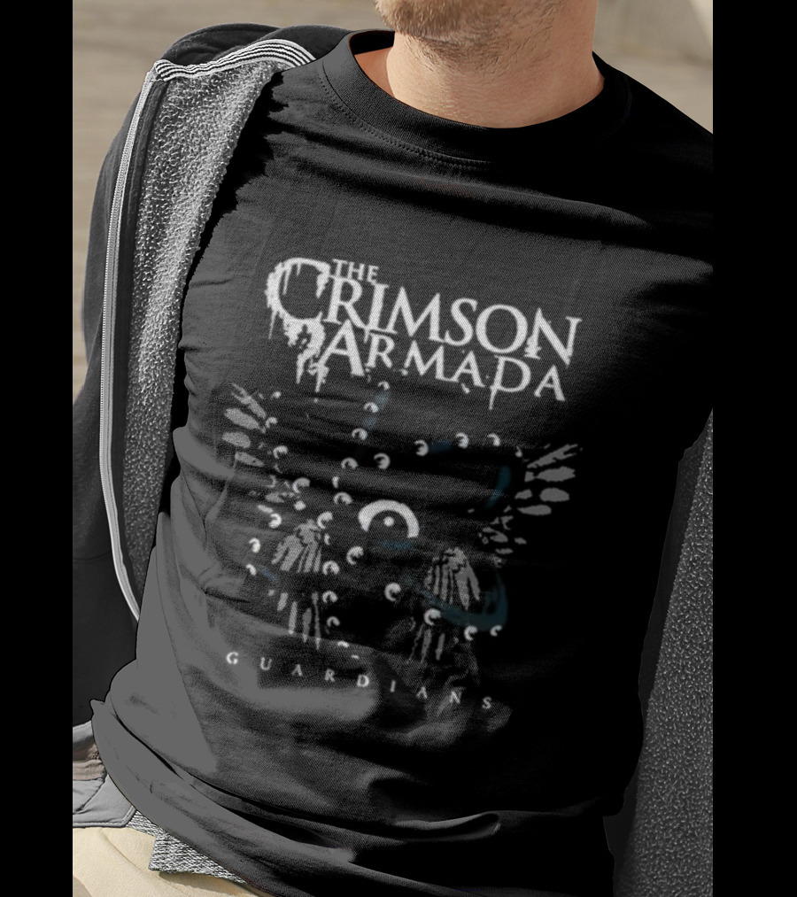 Crimson Armada Guardians Seraph Angelic Wings Design T-Shirt