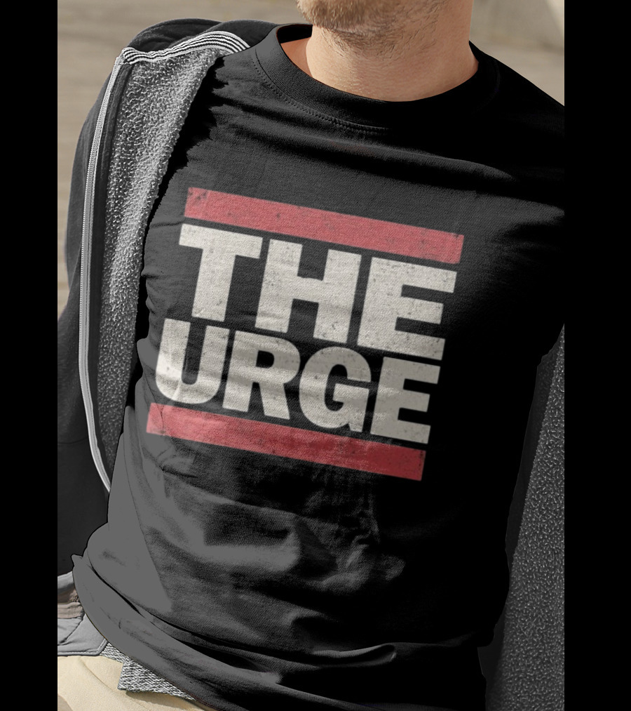 THE URGE Block Text Red Bars Vintage Style T-Shirt