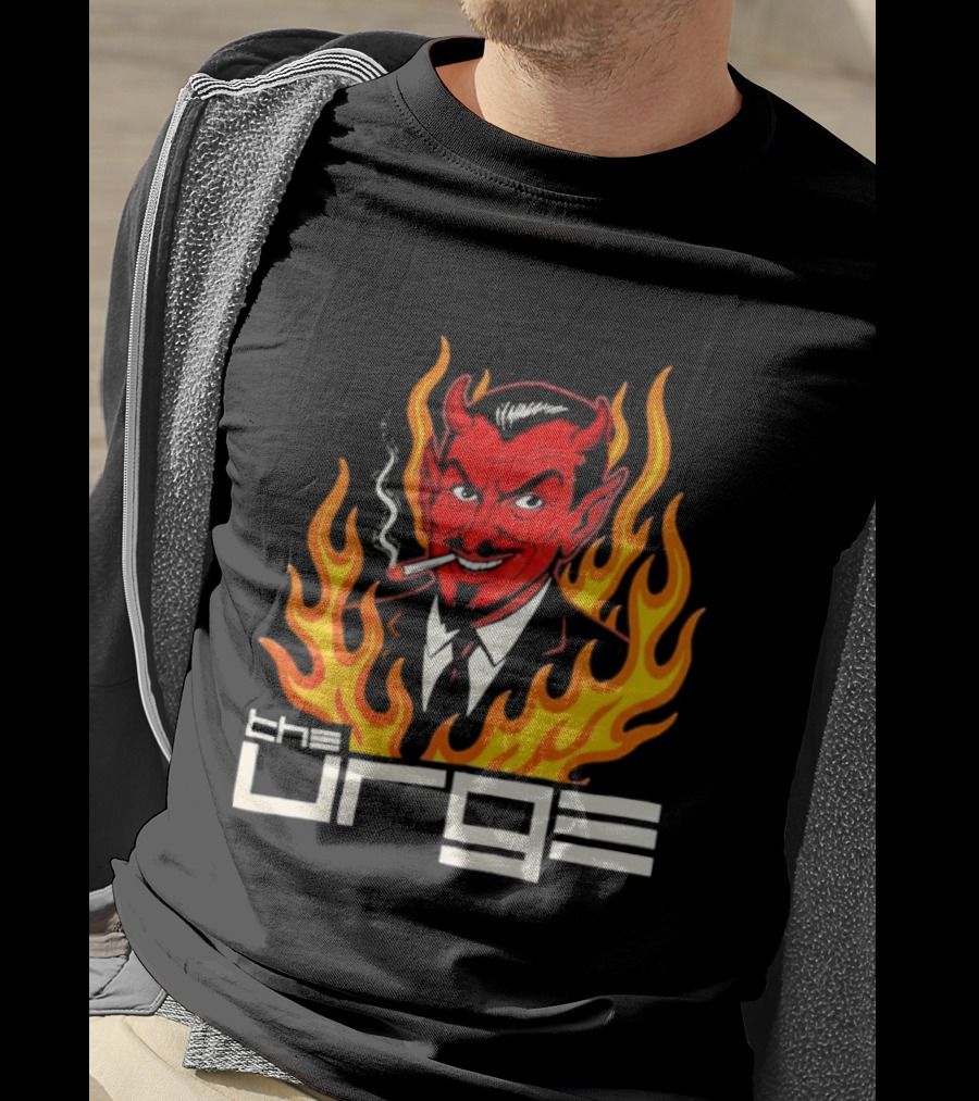The Urge Devil With Flames Smoking Cigar T-Shirt