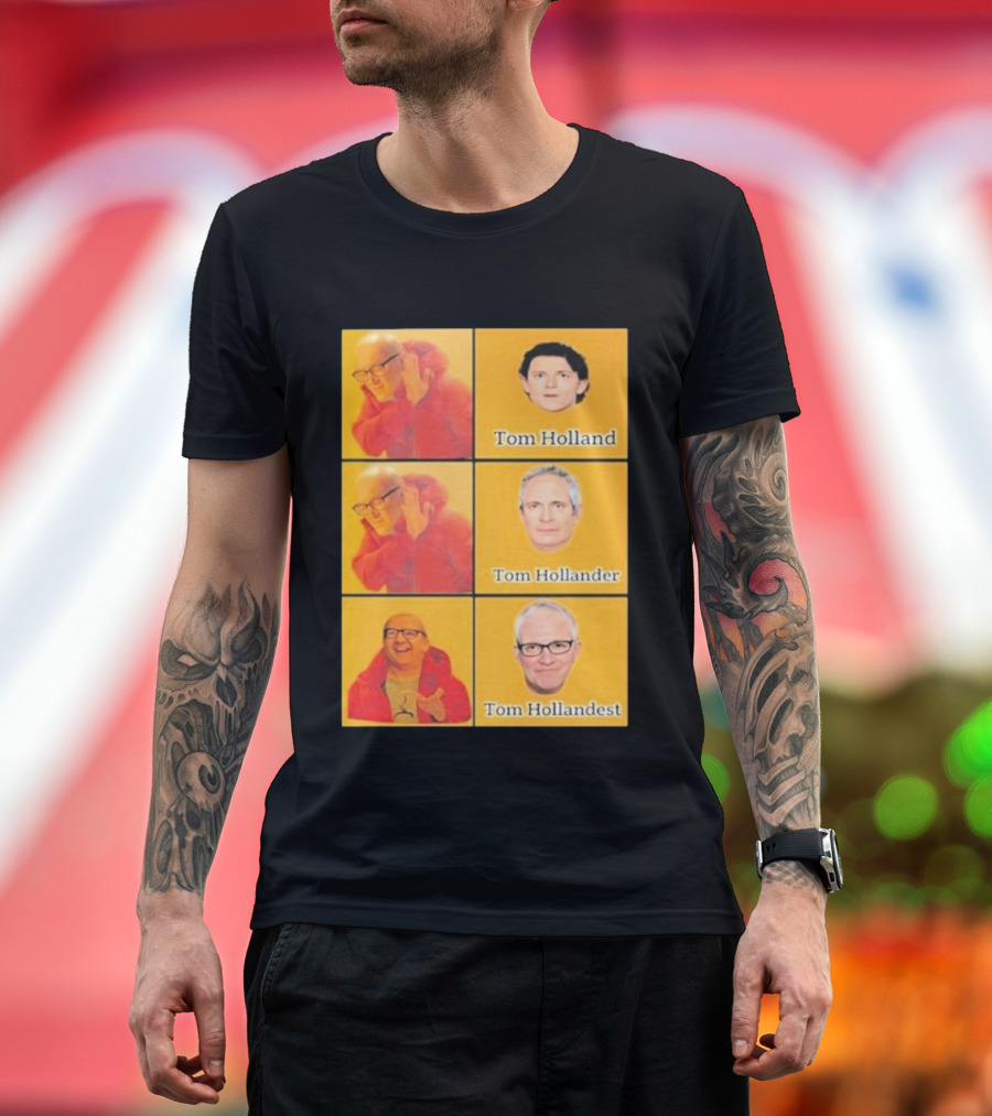Tom Holland Tom Hollander Tom Hollandest Face Grid T-Shirt