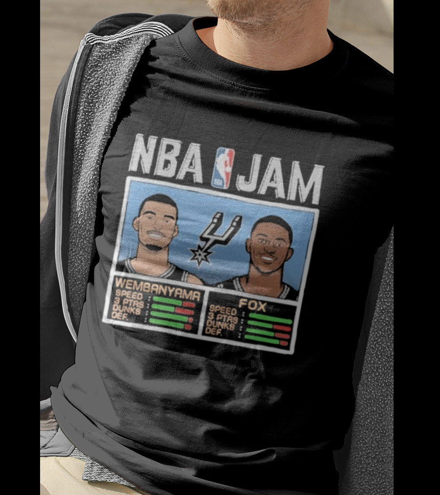 NBA Jam Victor Wembanyama De’Aaron Fox San Antonio Spurs T-Shirt
