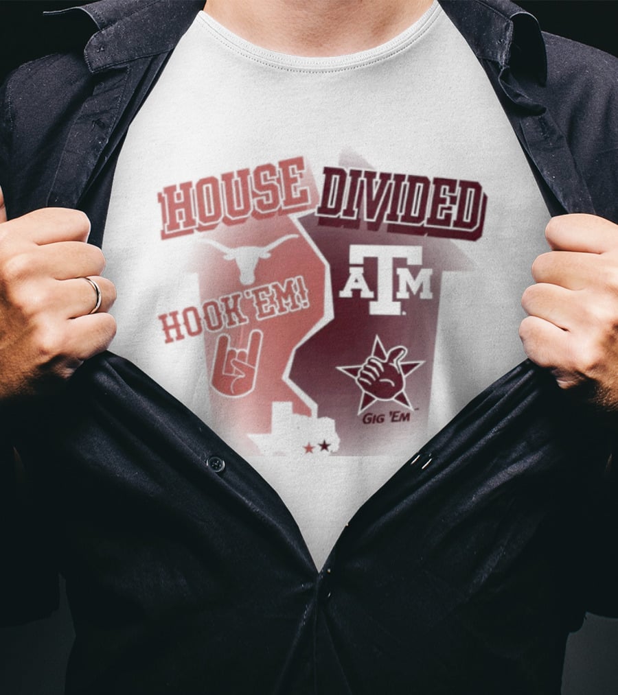 House Divided Texas Longhorns Horns Up Vs Texas A&M T-Shirt