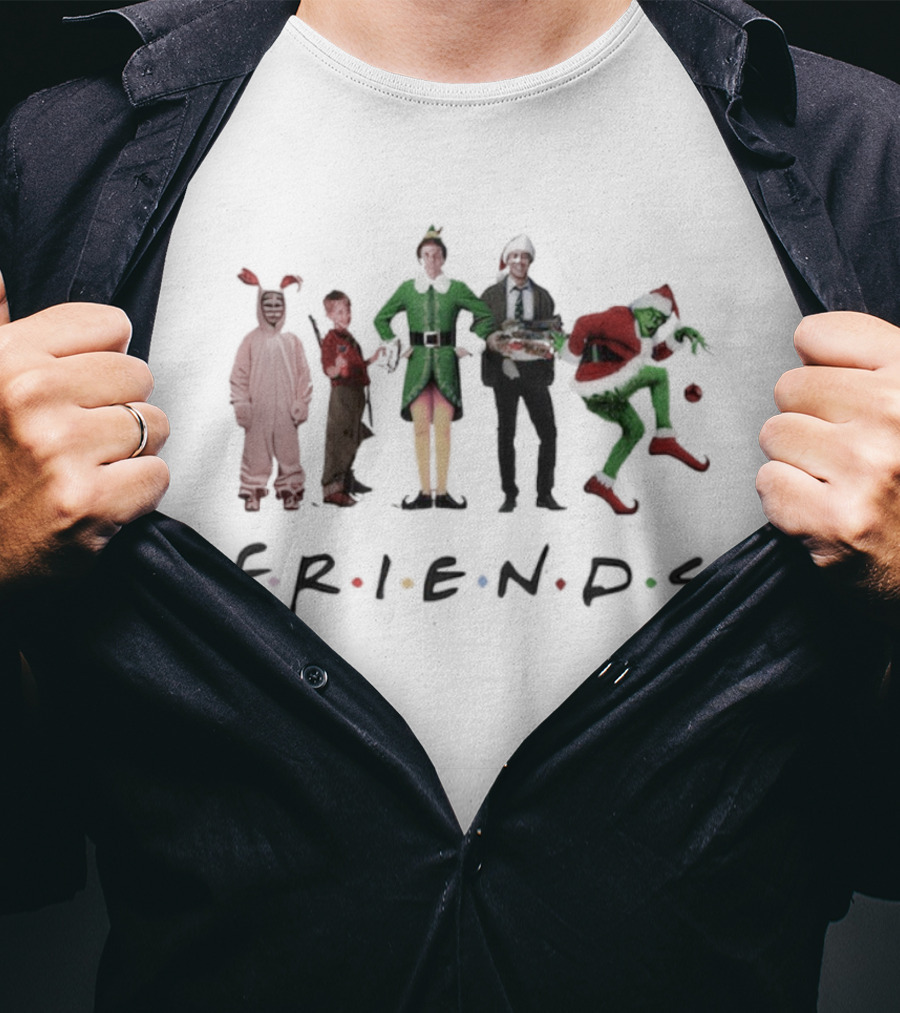 Christmas Movies Friends Characters Griswold Grinch Ralphie Elf Kevin T-Shirt