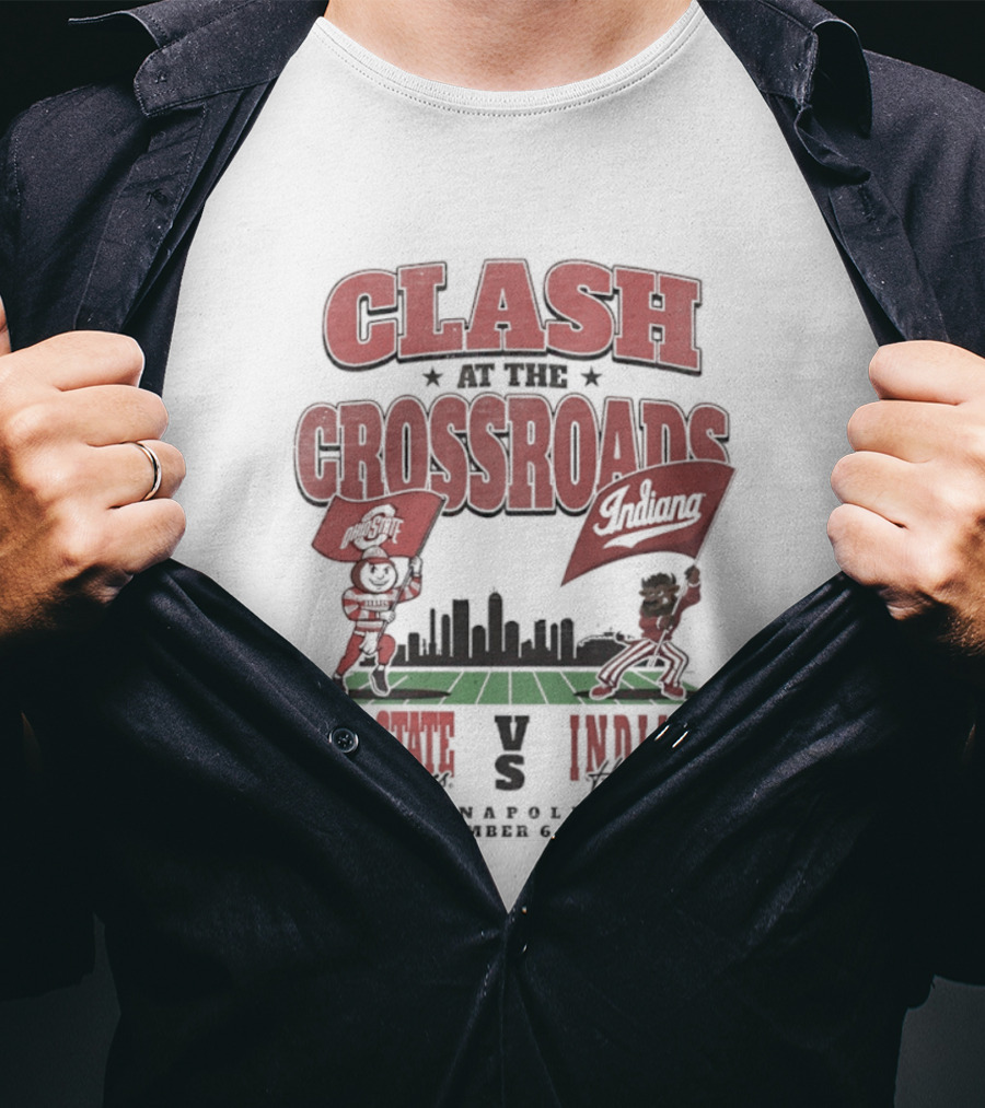 Clash At The Crossroads Ohio State Buckeyes Vs Indiana Hoosiers Indianapolis 2025 T-Shirt