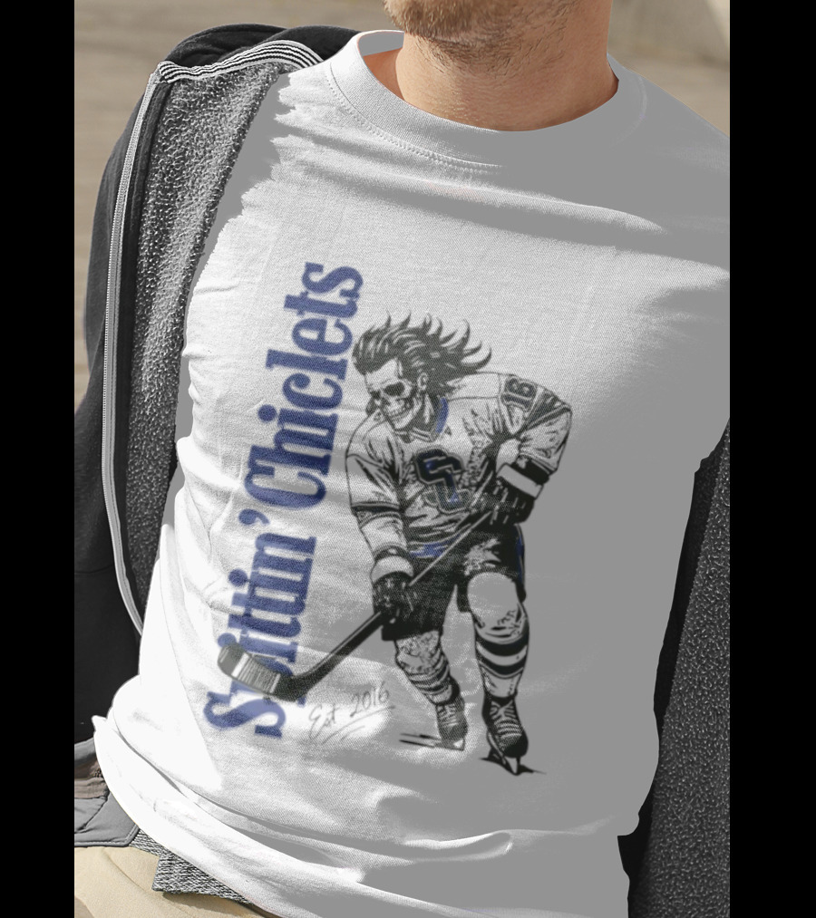 Hockey Spittin Chiclets Skullet Est 2016 Vertical T-Shirt