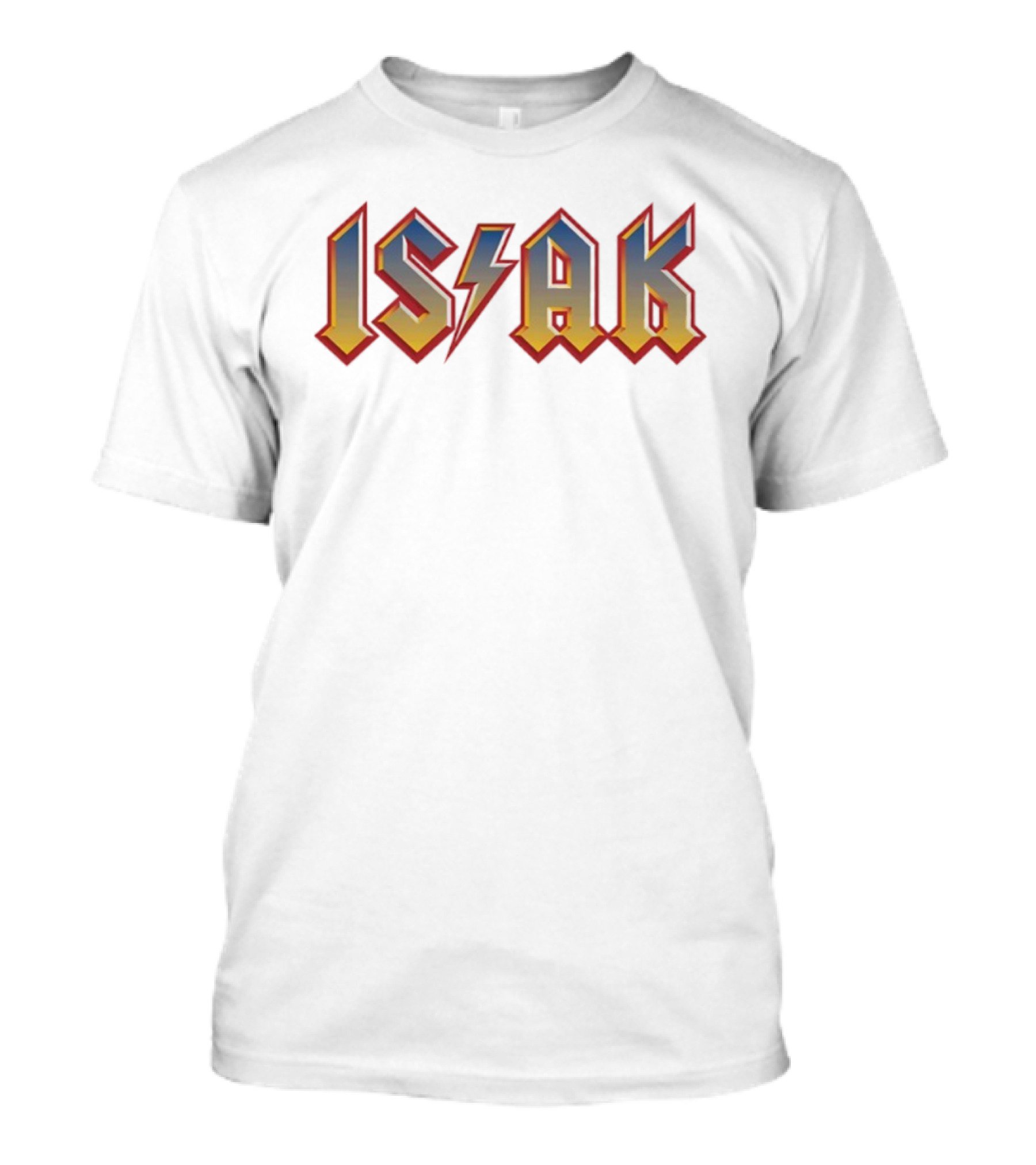 ISAK Lightning Bolt Style Retro Bold Text T-Shirt