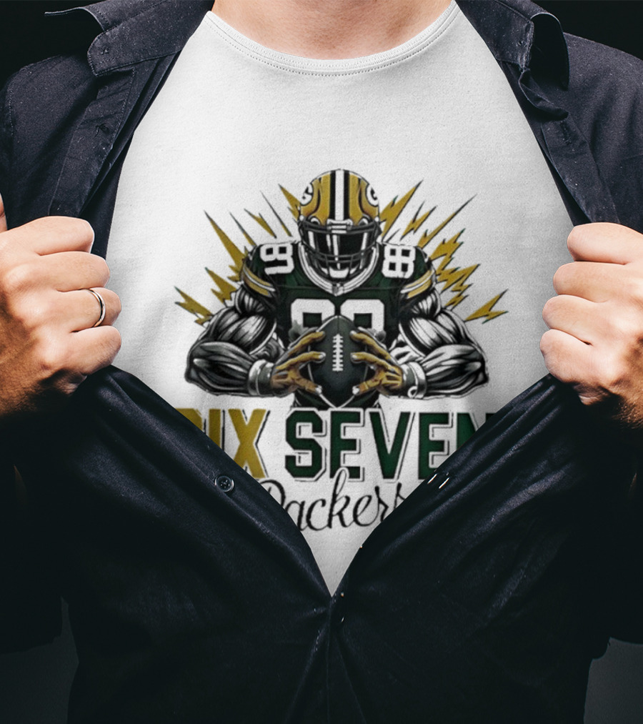Six Seven Packers Football Player Energy Burst T-Shirt