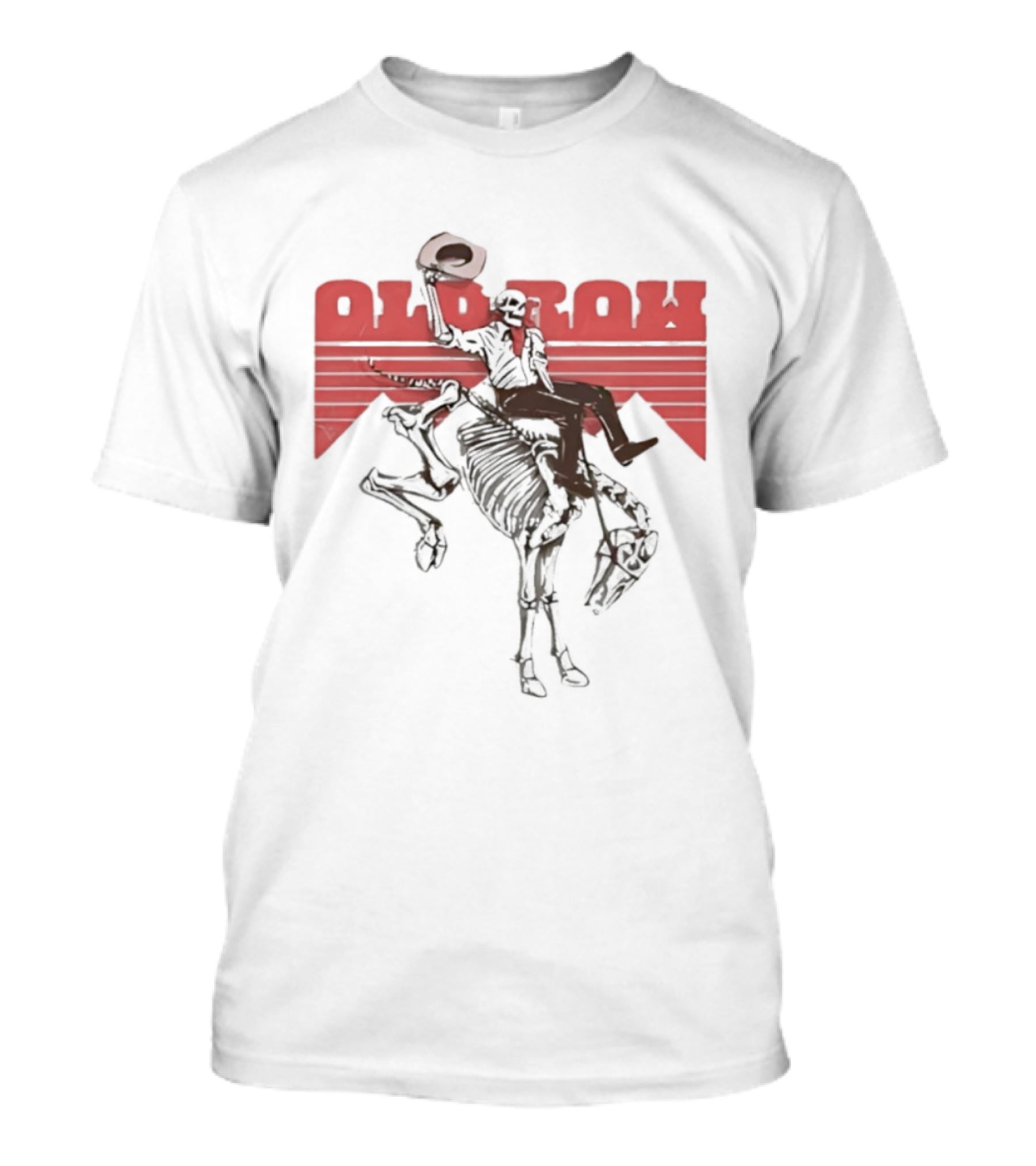 Old Row Cowboy Skeleton Rider With Horse And The Cowboy Killer Cowboy T-Shirt