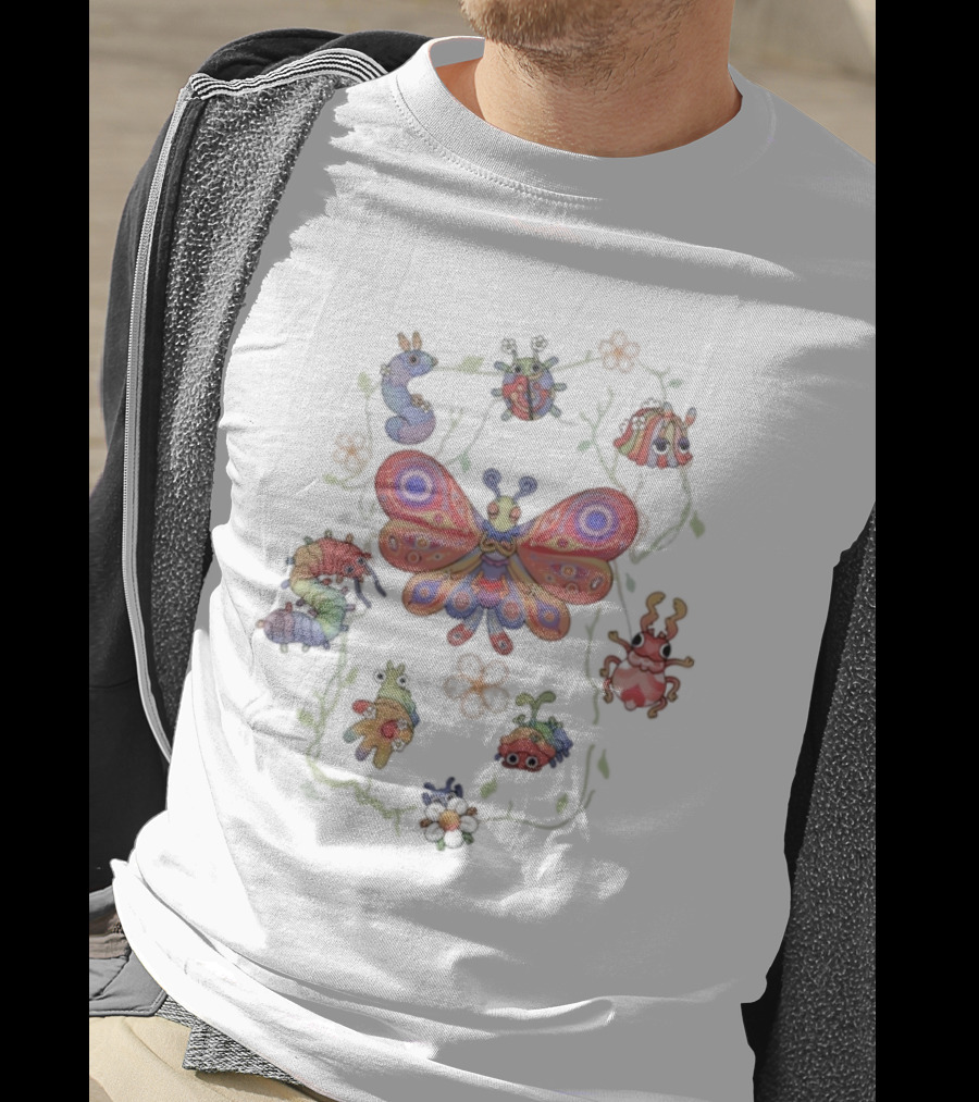 Welcome Home The Bugologists Board Colorful Butterfly Beetles Caterpillars T-Shirt