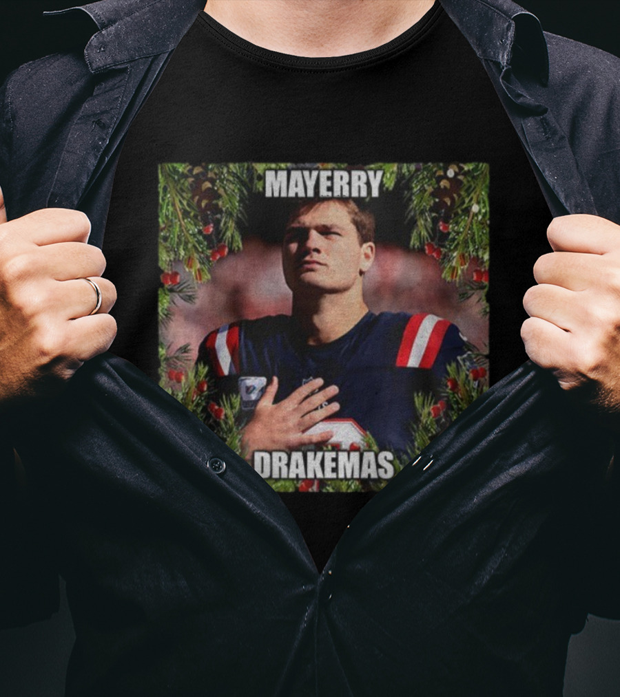Mayerry Drakemas Football Christmas Evergreen Garland T-Shirt