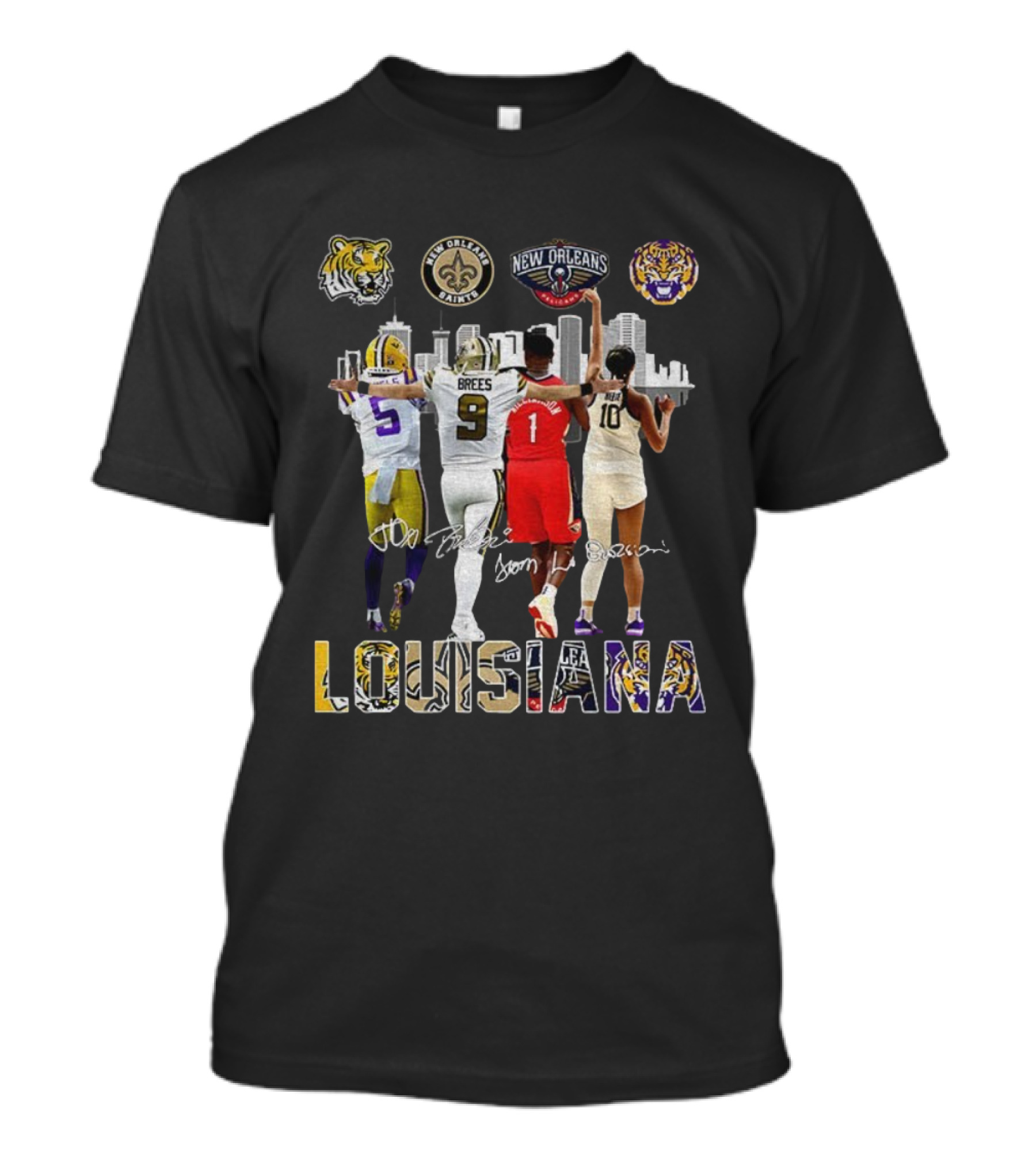 LSU Tigers Saints Pelicans Missouri Tigers Louisiana Legends T-Shirt