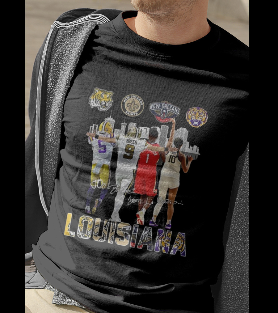 LSU Tigers Saints Pelicans Missouri Tigers Louisiana Legends T-Shirt
