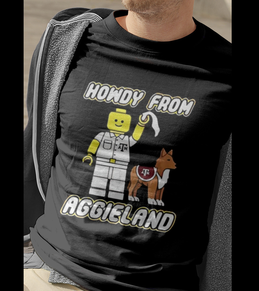 Howdy From Aggieland Texas A&M University Alamo Aggies Lego T-Shirt