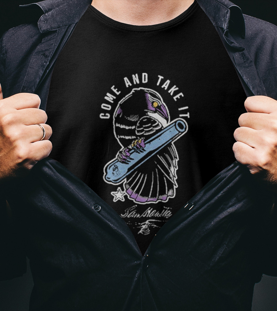 Come And Take It Sam Houston The Fat Electrician Cannon Artwork T-Shirt