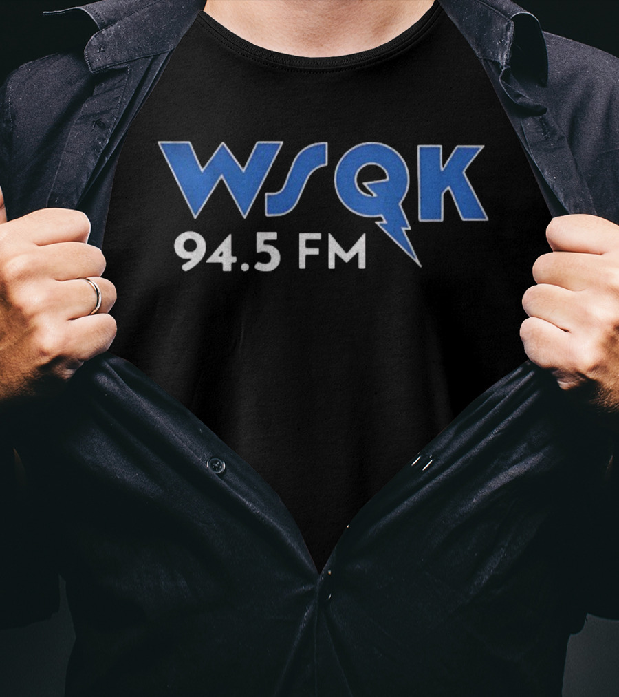 WSQK 94.5 FM Stranger Things Radio Station Lightning Bolt Logo T-Shirt