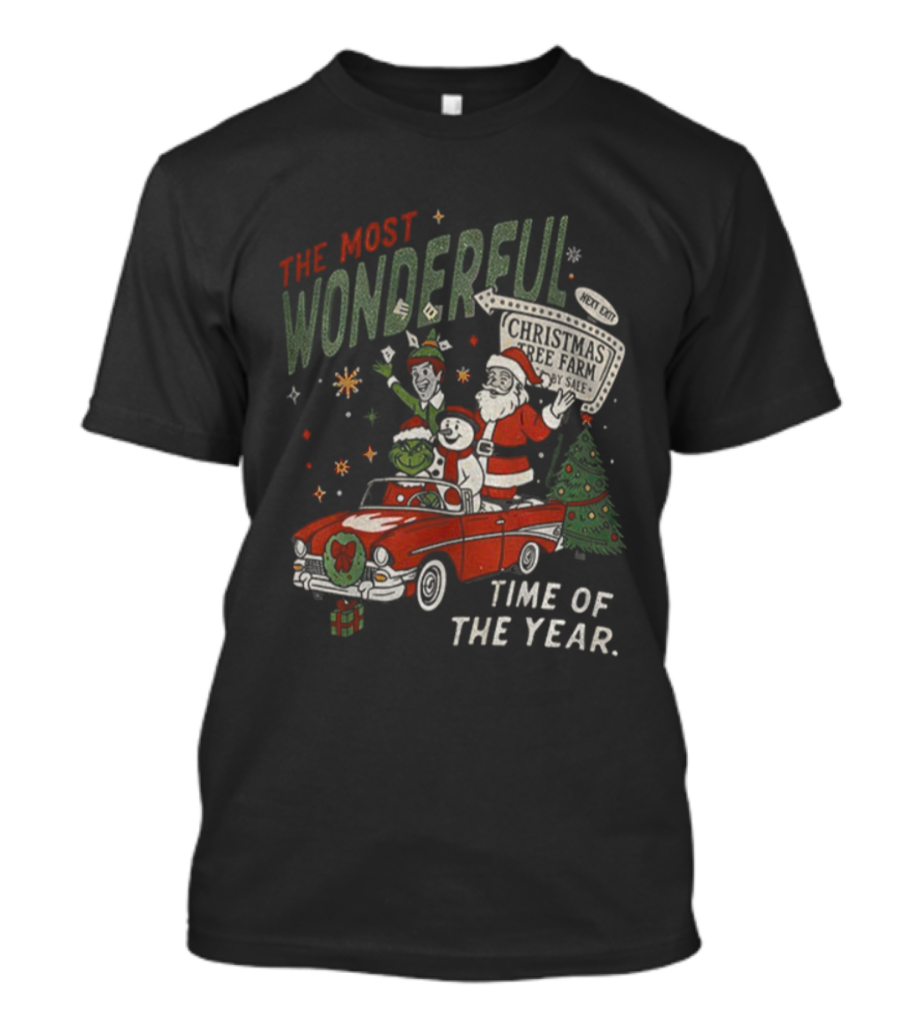 The Most Wonderful Time Of The Year Santa Reindeer Elf Grinch Merry Christmas T-Shirt