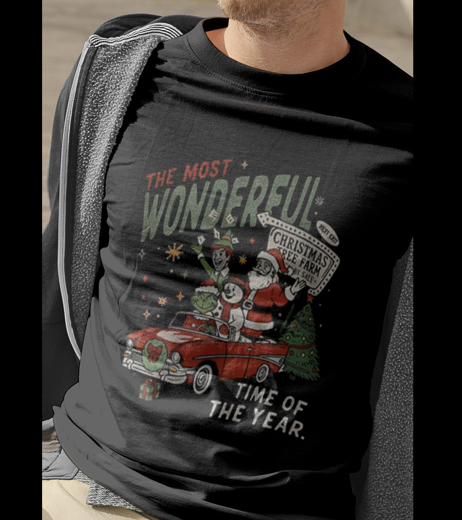 The Most Wonderful Time Of The Year Santa Reindeer Elf Grinch Merry Christmas T-Shirt