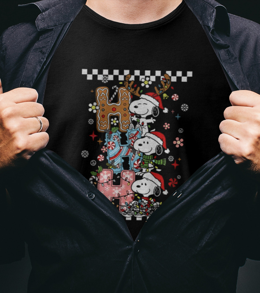 Snoopy Santa Festive Merry Christmas 2025 Holiday Joyful Greetings T-Shirt