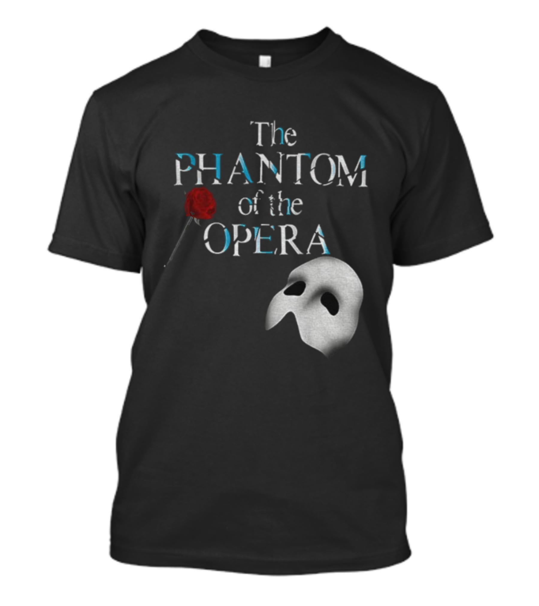 The Phantom Of The Opera Mask And Red Rose Broadway Musical T-Shirt