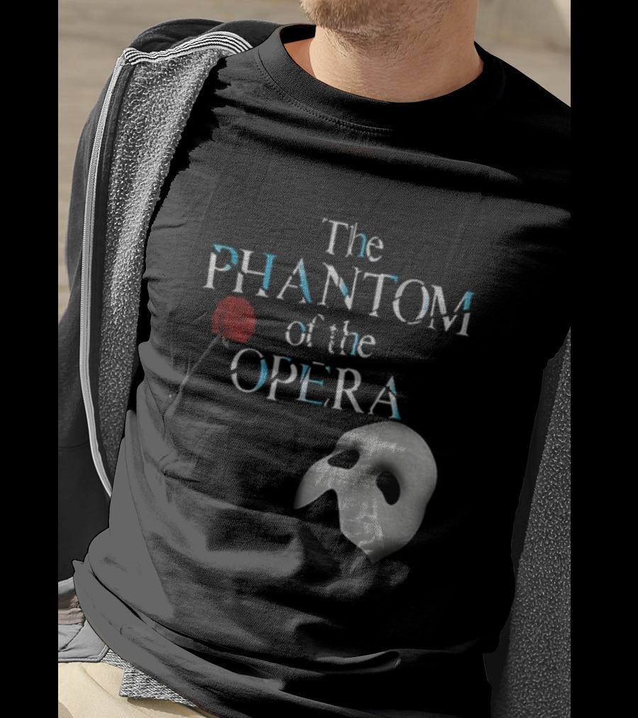 The Phantom Of The Opera Mask And Red Rose Broadway Musical T-Shirt