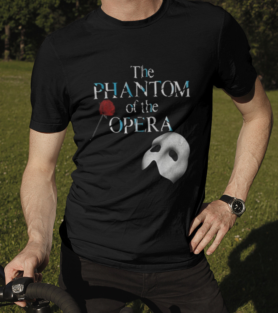 The Phantom Of The Opera Mask And Red Rose Broadway Musical T-Shirt