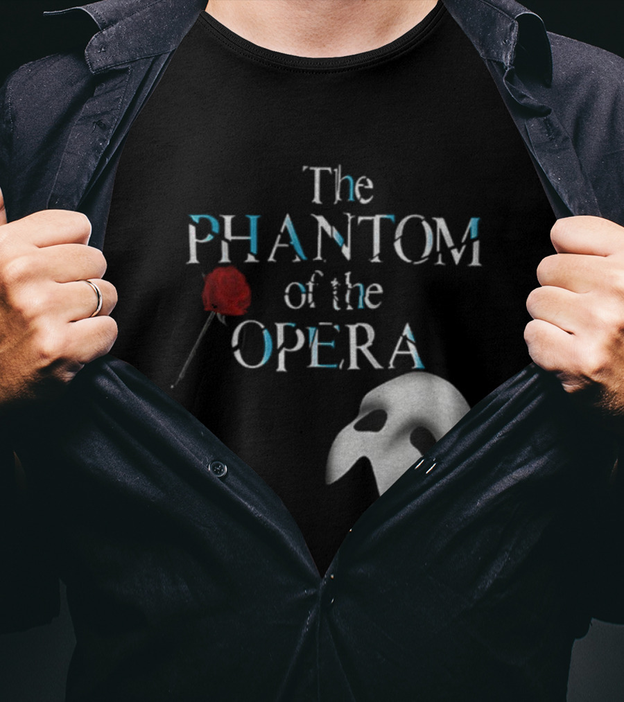 The Phantom Of The Opera Mask And Red Rose Broadway Musical T-Shirt