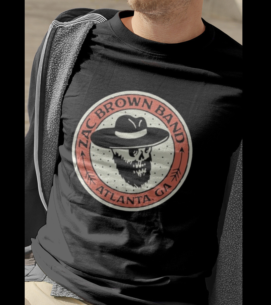 Zac Brown Band Bearded Skull Atlanta GA T-Shirt