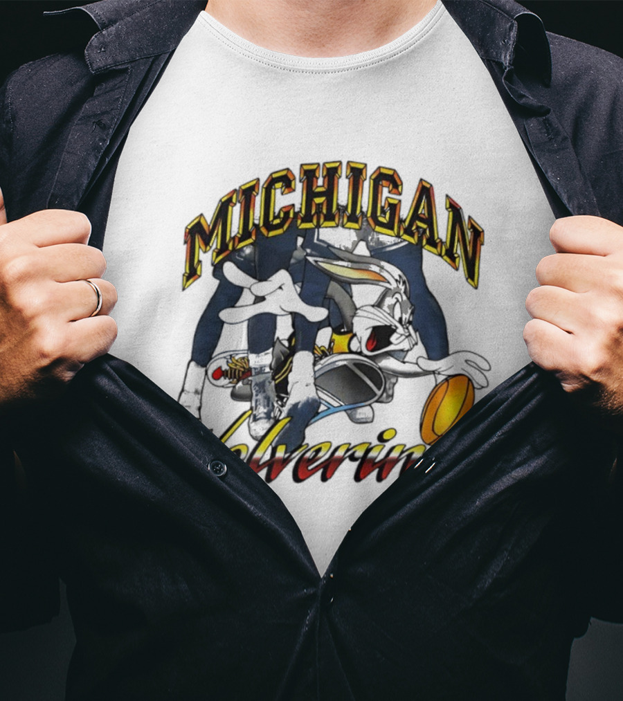 Bugs Bunny Michigan Wolverines Basketball Humor T-Shirt