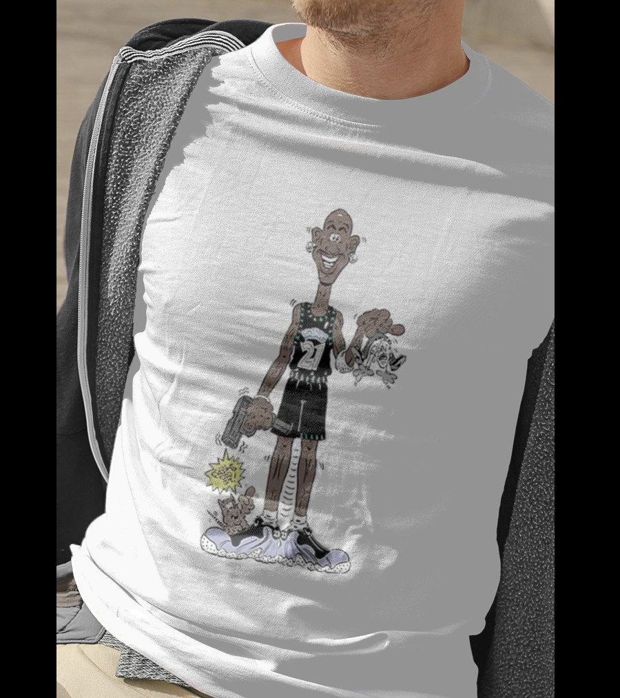 Latrell Sprewell NBA Number 21 Caricature Holding Hammer Minnesota Basketball T-Shirt