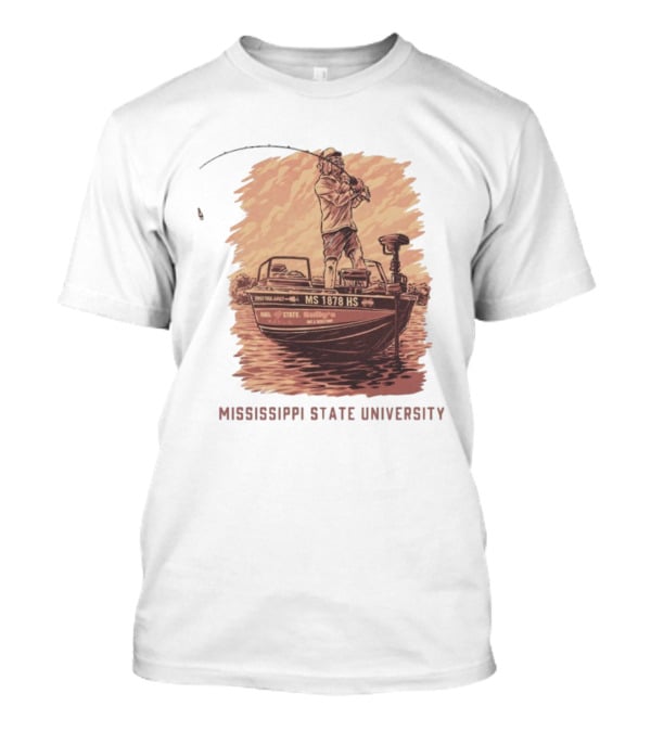 Mississippi State University Bulldogs Bass Fishing MS 1878 Hail State T-Shirt