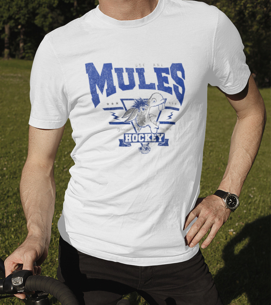 Syracuse Crunch Use Ana Mules Hockey Throwback New York T-Shirt
