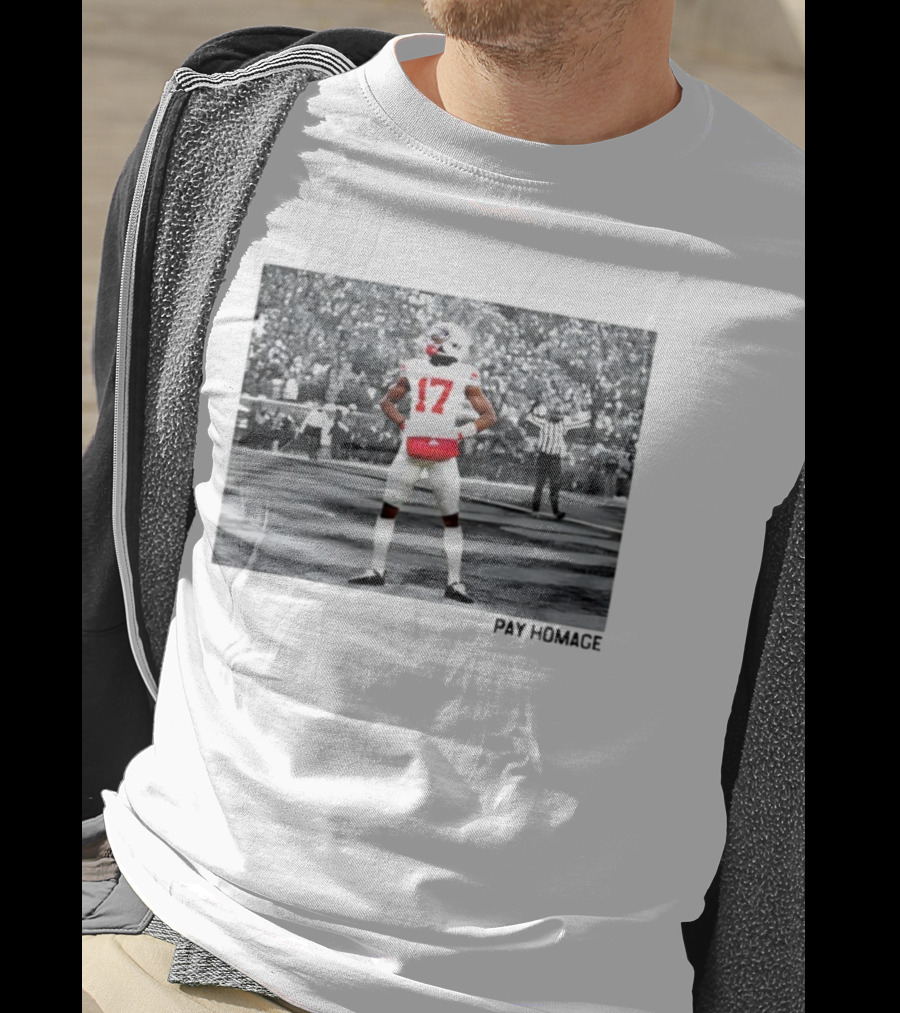 Carnell Tate Pay Homage 17 Football Player Stance T-Shirt