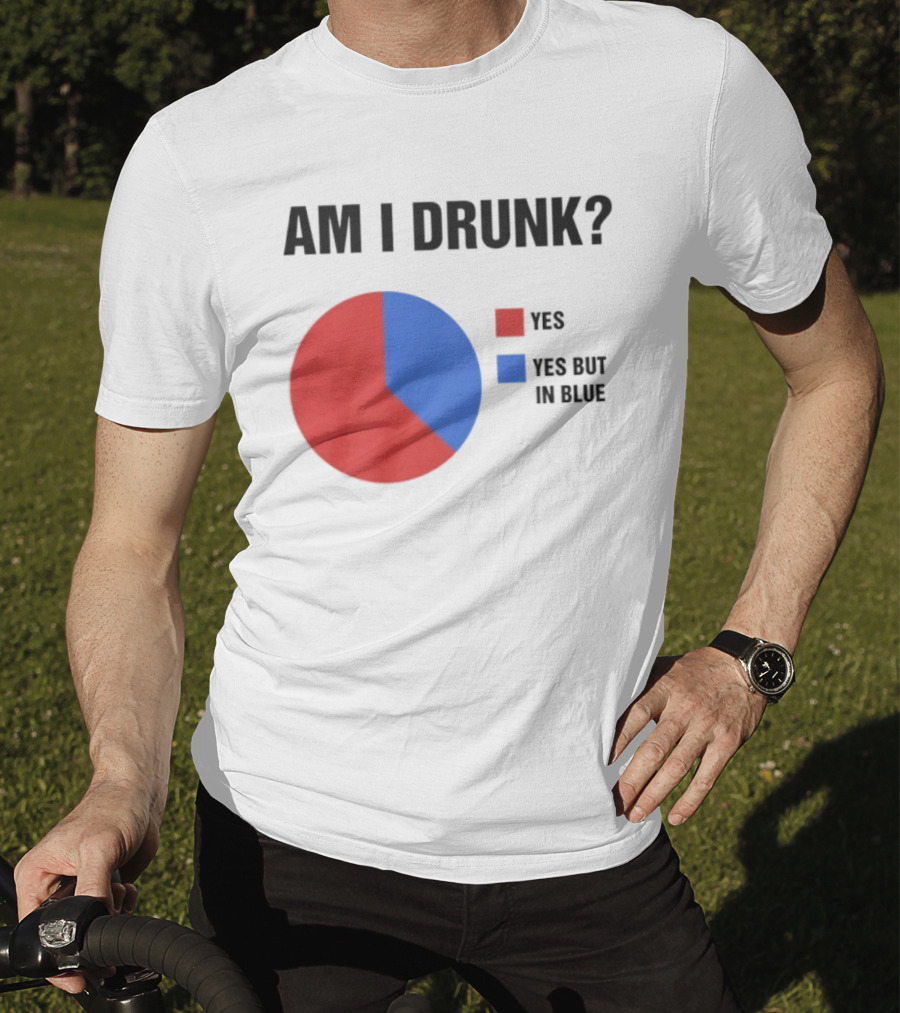 Am I Drunk Yes Yes But In Blue Pie Chart Humor T-Shirt