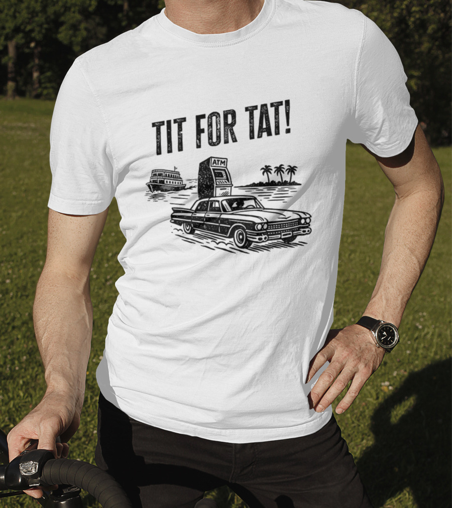 Florida Man Tit For Tat ATM Retro Car Palms Boat T-Shirt