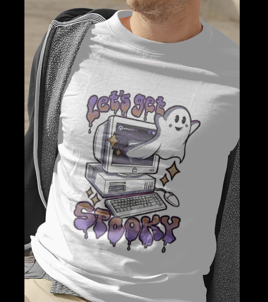 Let's Get Spooky Ghost Computer Halloween T-Shirt