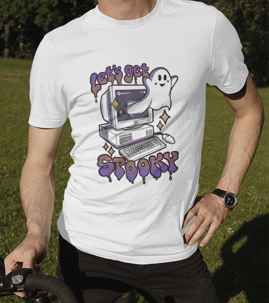 Let's Get Spooky Ghost Computer Halloween T-Shirt