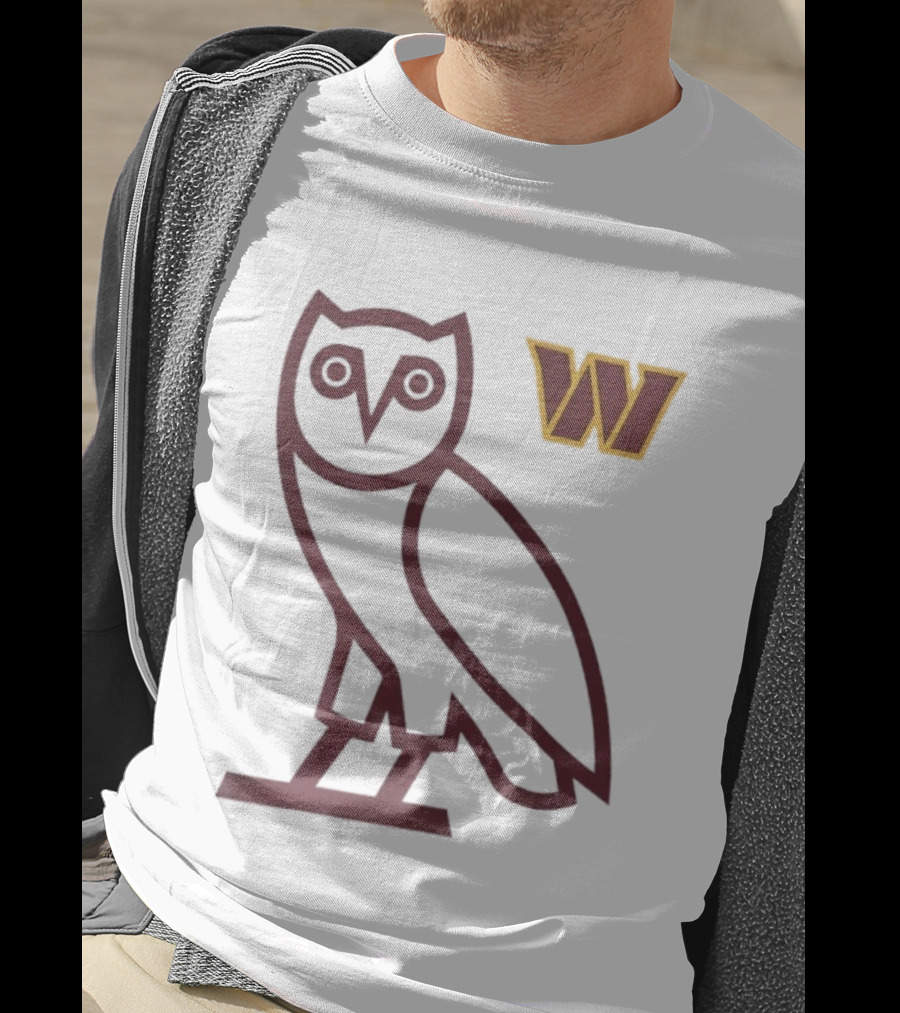 Washington Commanders OVO NFL Collaboration Owl W Logo T-Shirt