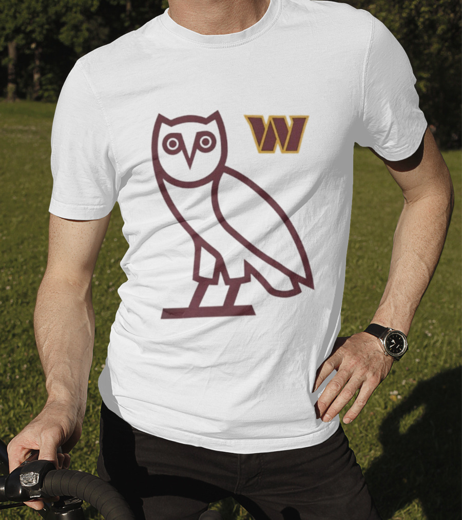 Washington Commanders OVO NFL Collaboration Owl W Logo T-Shirt