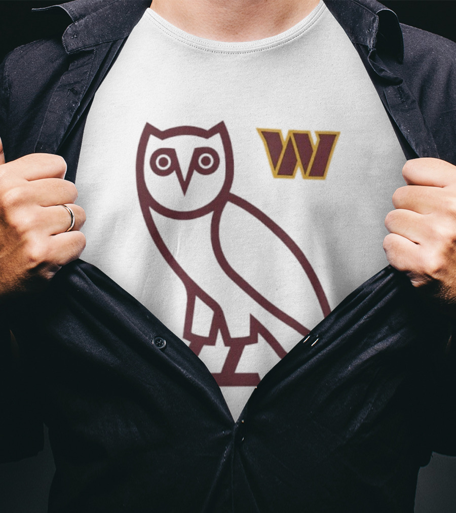 Washington Commanders OVO NFL Collaboration Owl W Logo T-Shirt