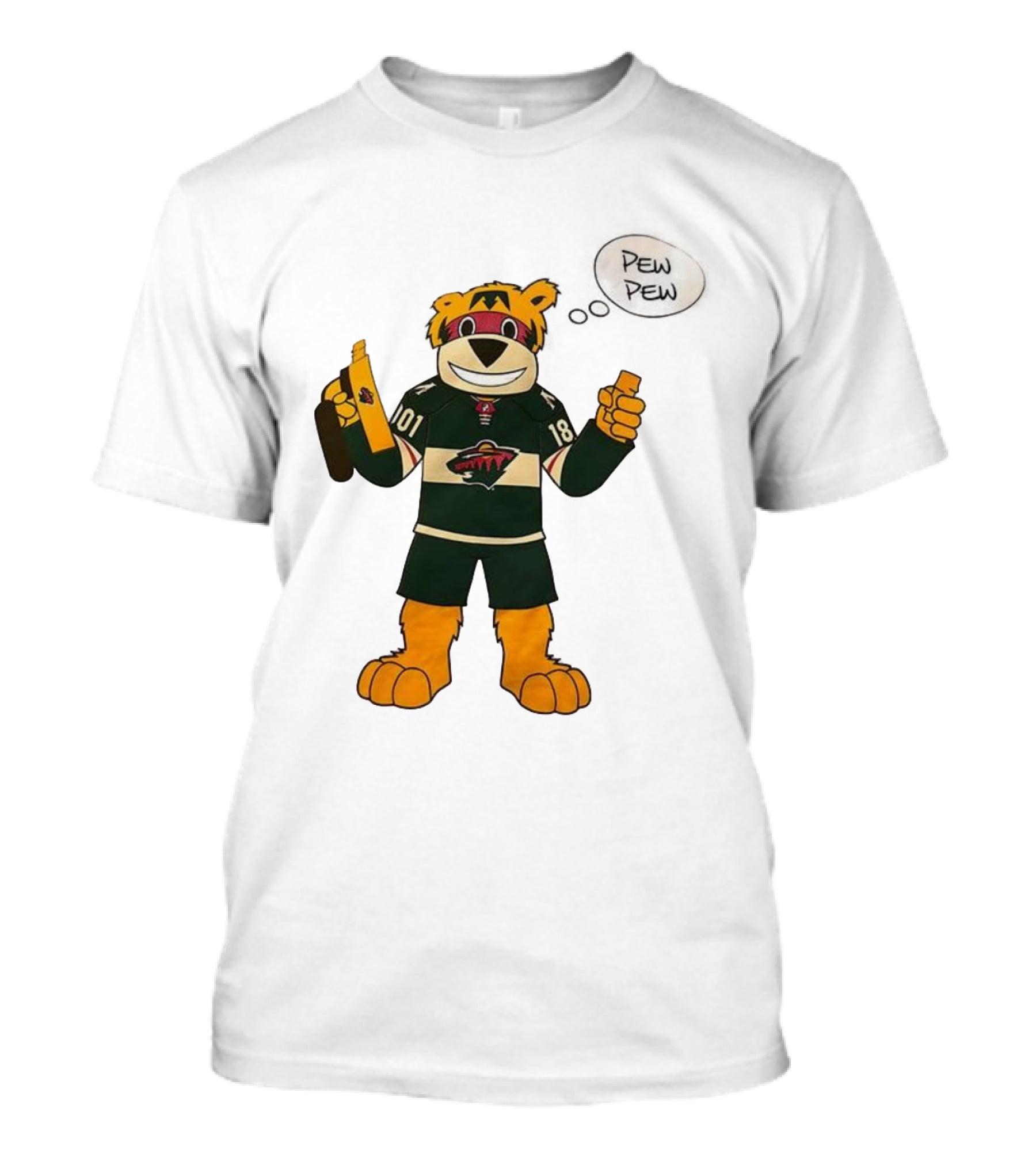 Minnesota Wild Mascot Nordy Pew Pew Hockey T-Shirt