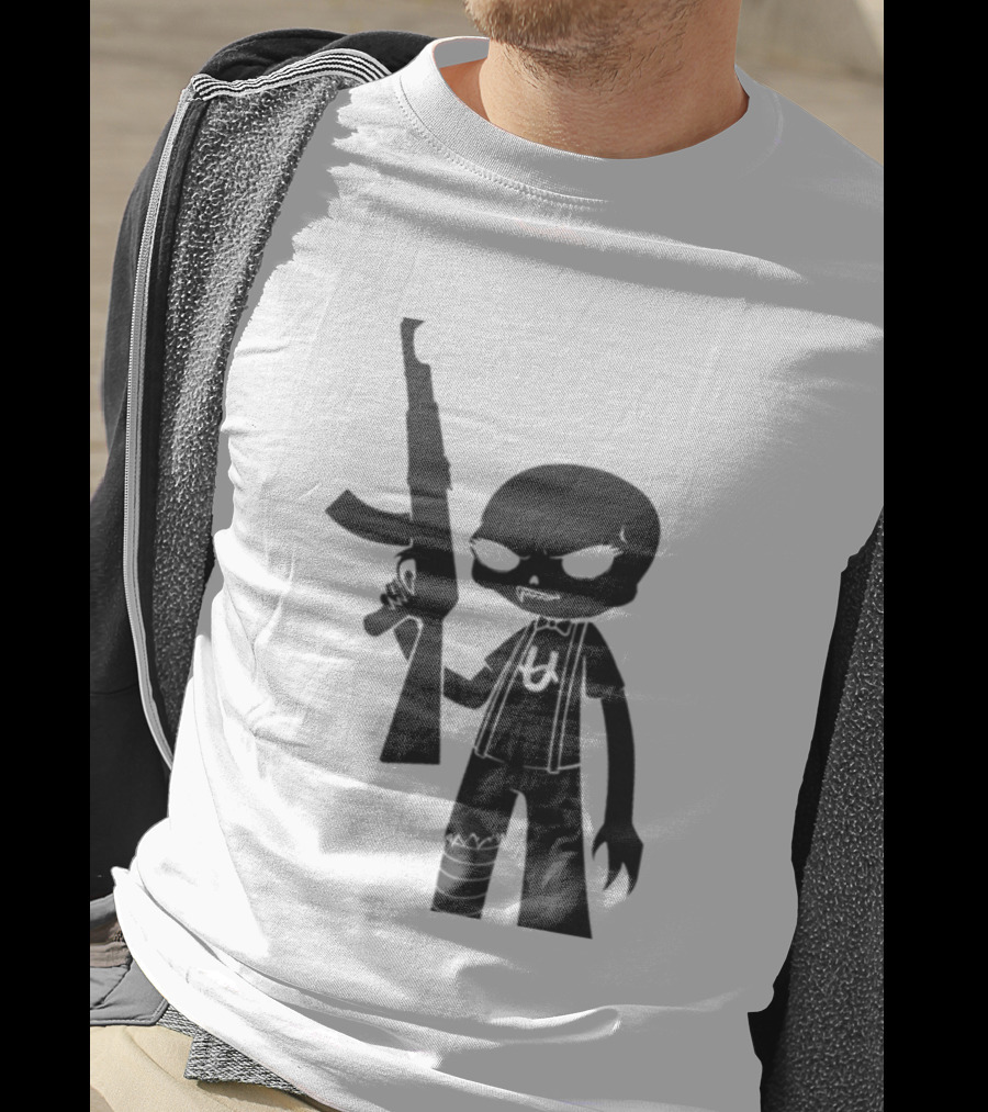 Homestuck Caliborn Character U Symbol Black Silhouette With Weapon T-Shirt