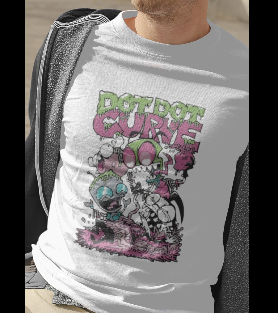Dot Dot Curve Scene The Fuck Up Reptilian Zombie Cartoon Duo T-Shirt