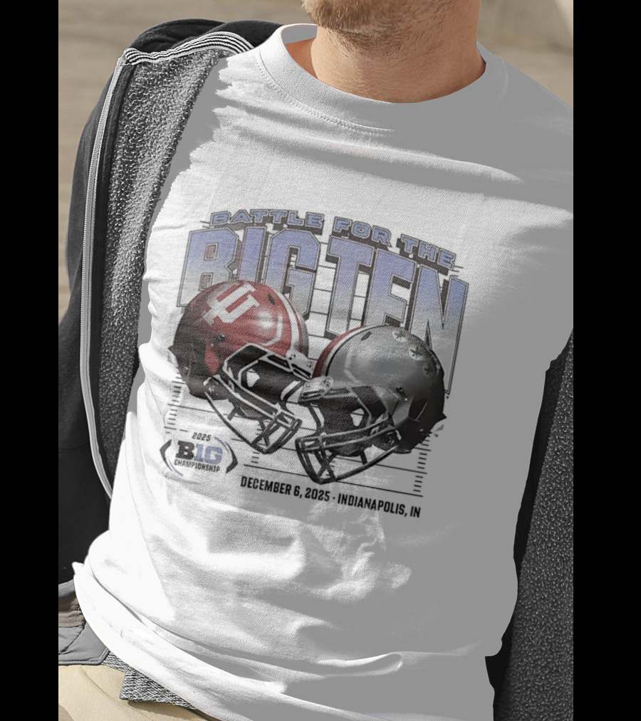 Battle For The Big Ten Indiana Hoosiers Vs Ohio State Buckeyes December 6 2025 NCAA Football Showdown Riley IN T-Shirt