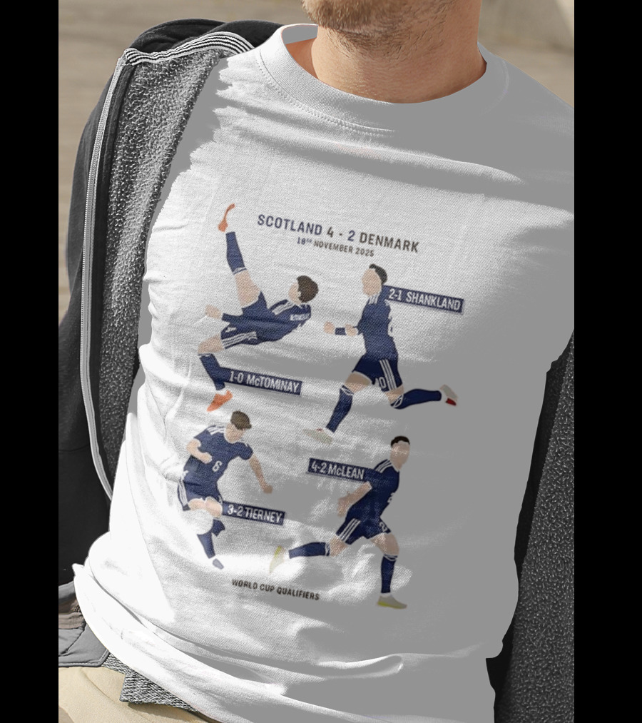 Scotland 4-2 Denmark World Cup Qualifiers 16th November 2025 Players’ Goals T-Shirt