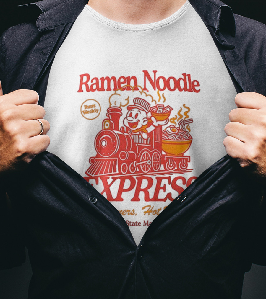 Ramen Noodle Express Hot Dinners Hot Winners Fun Steam Material T-Shirt
