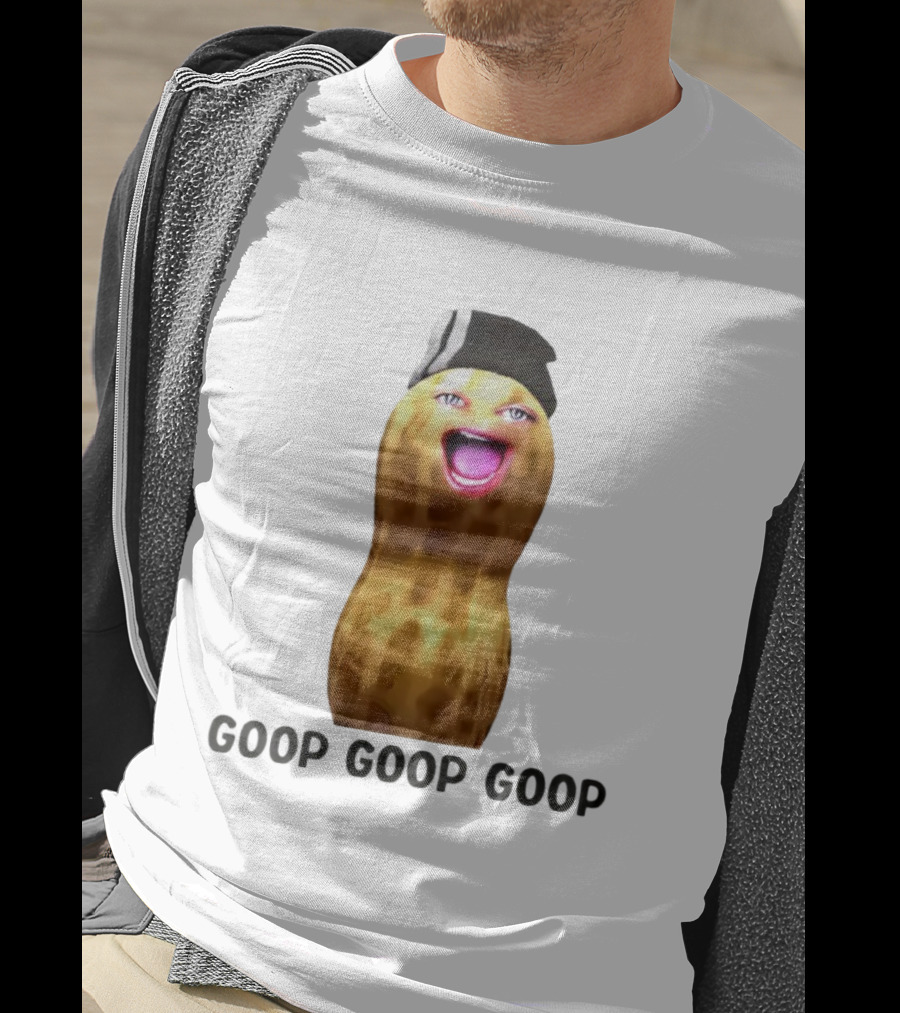 GOOP GOOP GOOP The Burnt Peanut Character With Beanie Hat T-Shirt