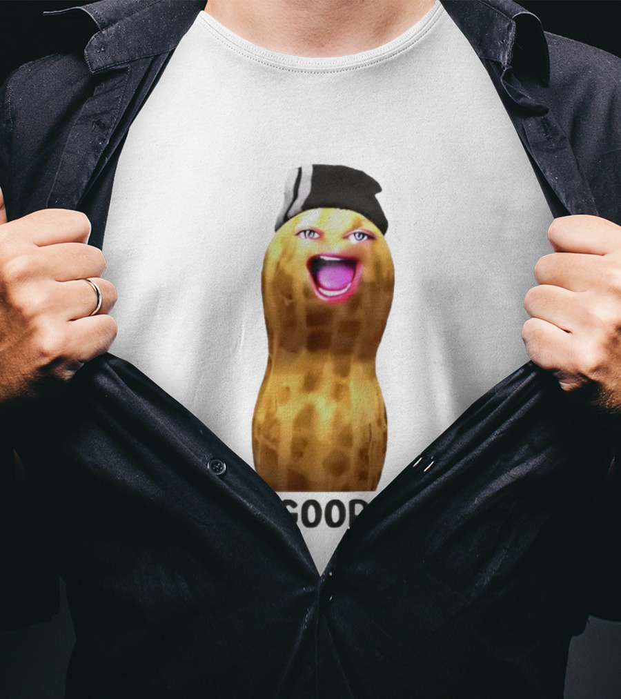 GOOP GOOP GOOP The Burnt Peanut Character With Beanie Hat T-Shirt