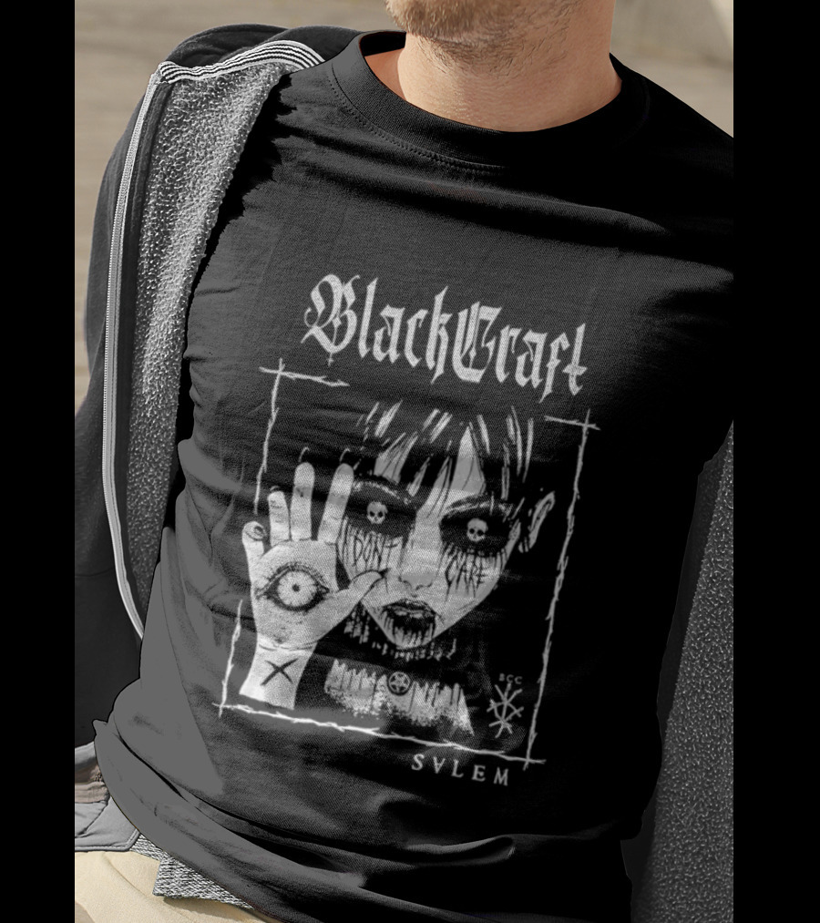 Blackcraft Cult Salem Anime Girl Goth Eye Symbol Mystical T-Shirt
