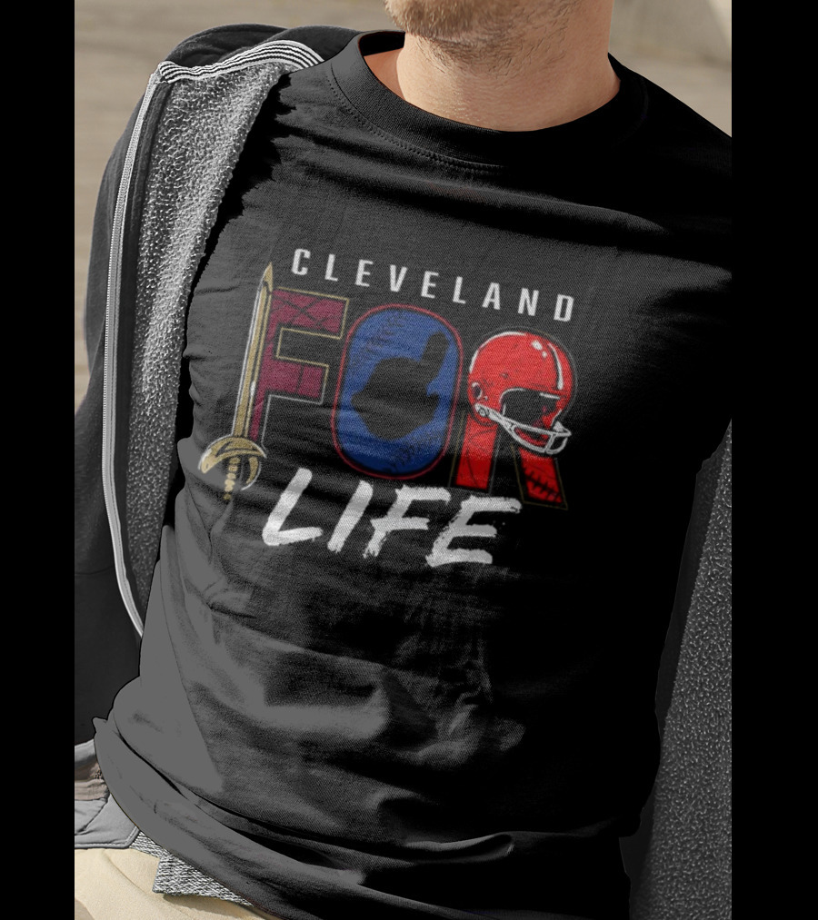 Cleveland Fan Pride Forever Football Baseball Iconic Symbols T-Shirt