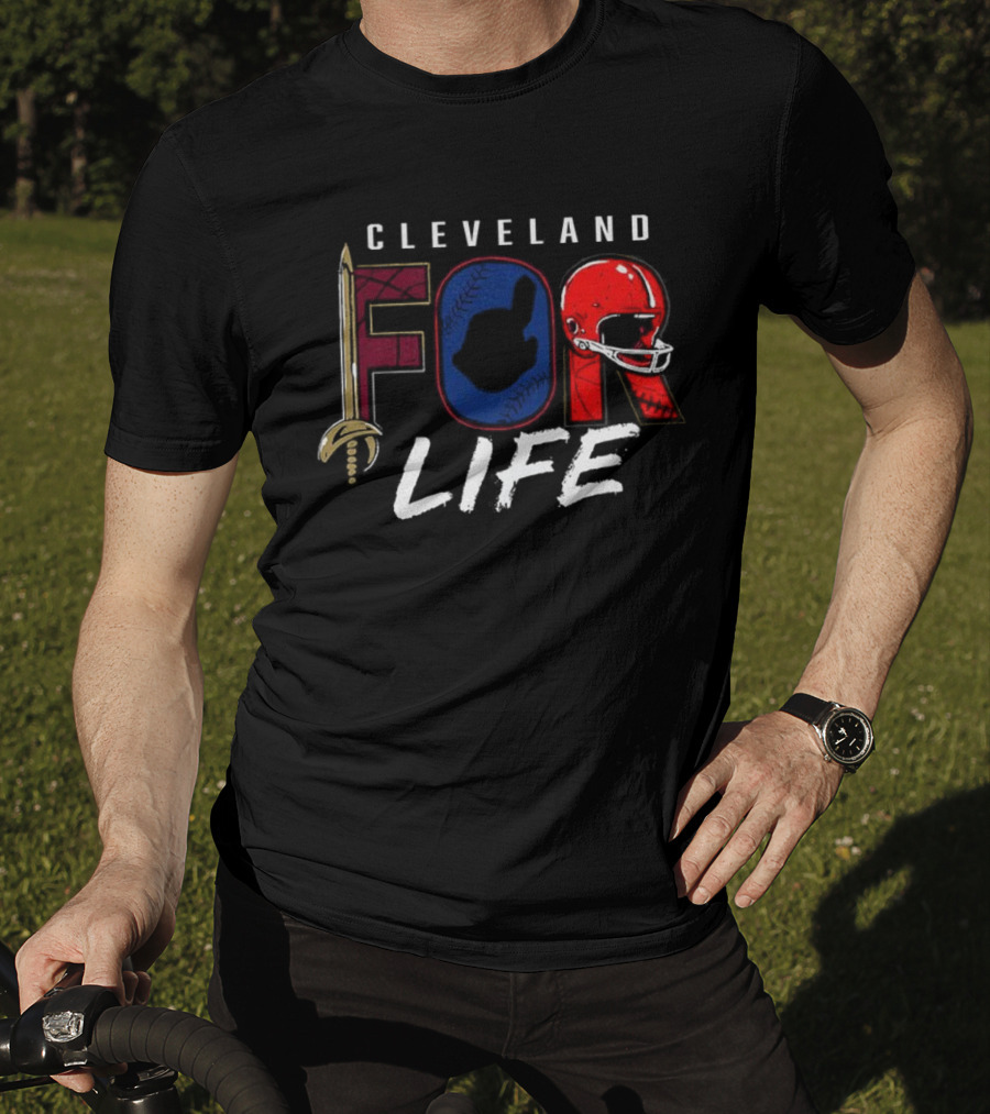 Cleveland Fan Pride Forever Football Baseball Iconic Symbols T-Shirt